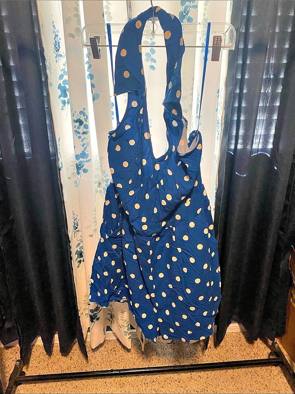 Retro Chic Polka Dot halter jumper in Blue Size 10 Like New